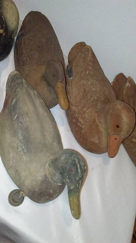 lot 125 image: Duck Decoys by Carry Lite (6) and blackbirds (2)