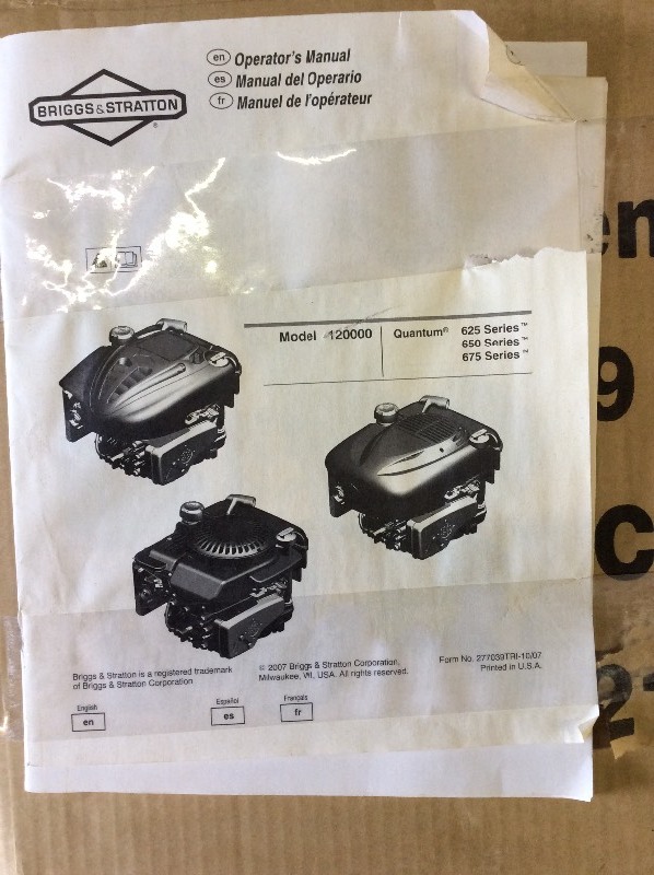 Briggs and Stratton 1000 Watt Generator Motor