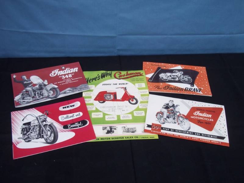 lot 27 image: Fantastic Collection of Indian Motorcycles & Cushman Reproduction Brochures