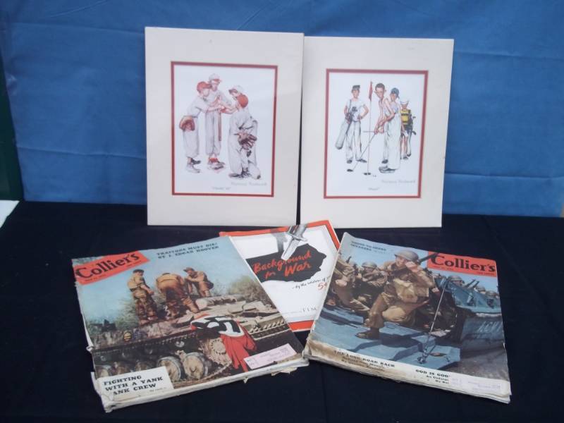 lot 34 image: 1943 Colliers Wartime Magazines & Norman Rockwell Prints