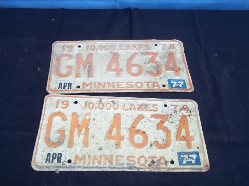 lot 86 image: Pair of 1974 Minnesota License Plates