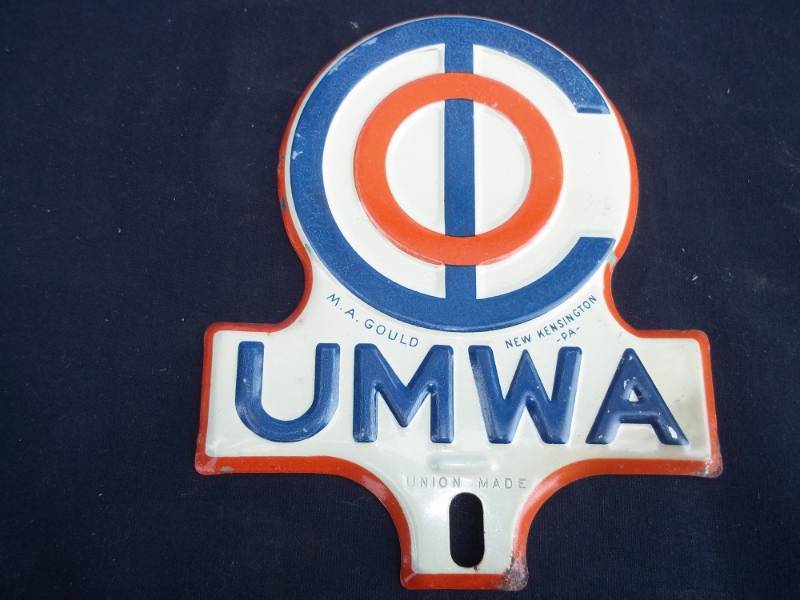 lot 88 image: UMWA License Plate Topper