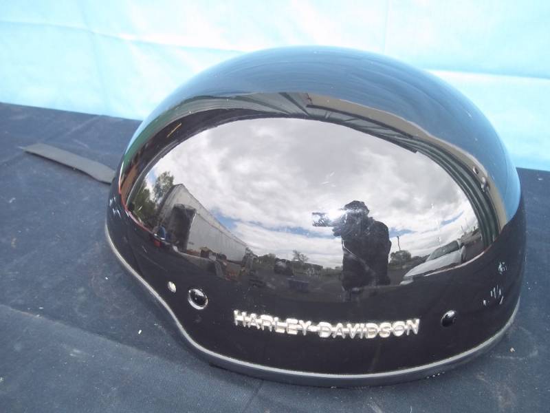 lot 91 image: Harley Davidson Half Helmet Size Lg
