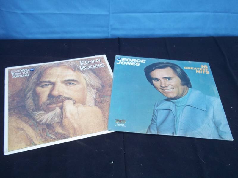 lot 94 image: Lot of 2 Vintage Sealed Records  Kenny Rogers & George Jones