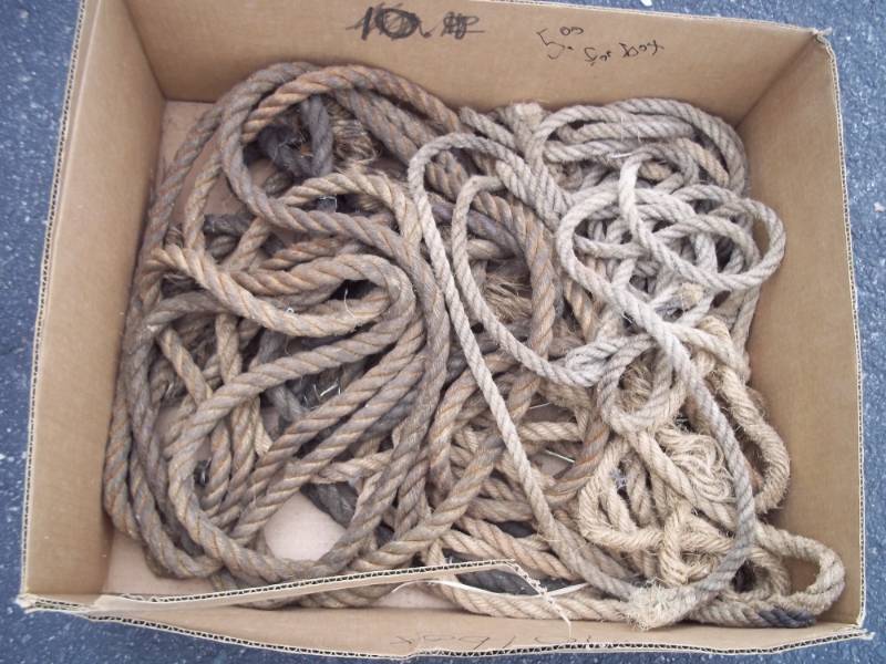 lot 99 image: Box of Vintage Farm Rope