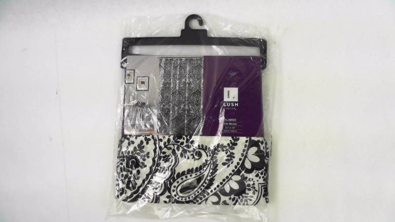 Lush Decor Aubree Shower Curtain Black  White