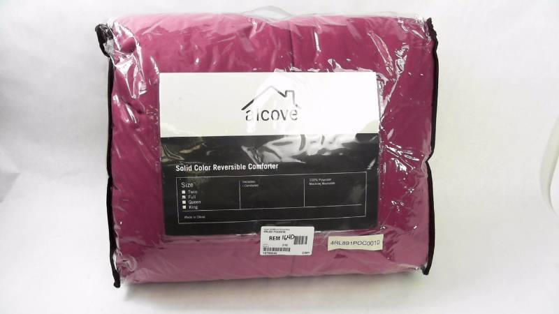 Alcove Solid Microfiber Full Comforter Rose-Cream