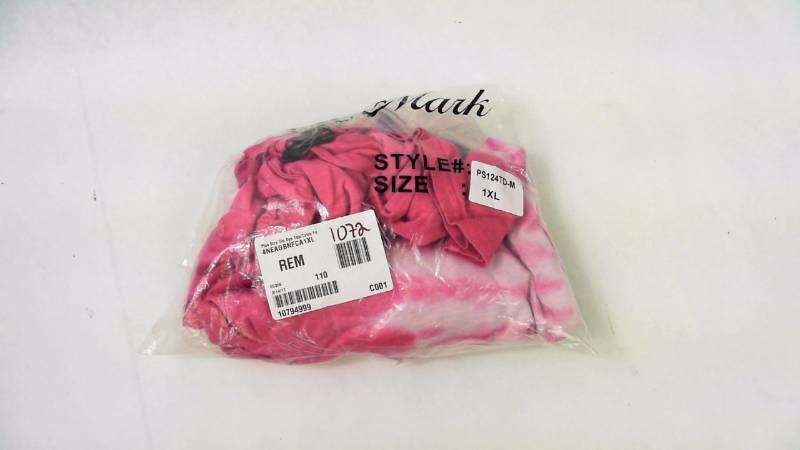 Womens Plus Size Tie Dye Shirt  Top  Tunic Fuchsia - Size 1XL