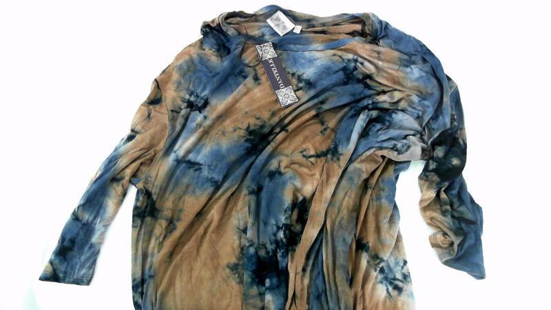 Womens Dantelle PL Tie Dye 34 Sleeve Peacoat Blouse  Shirt Top - Size 3X