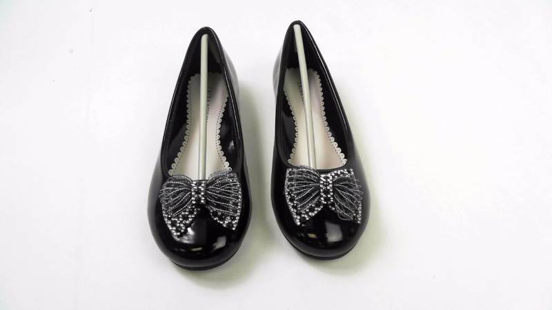 Womens Laura Ashley Girls Ballerina Black Patent Shoes - Size 4
