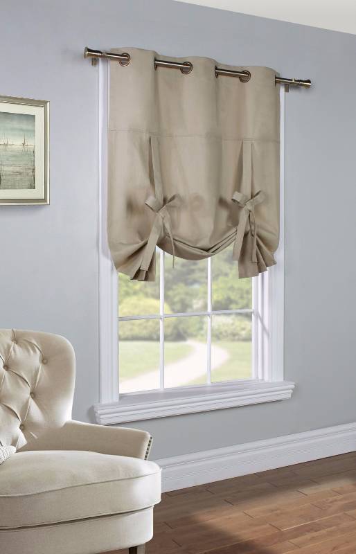 Lot of 3 Curtains - Alcove Tie Up Panel 40x63 Camel Curtain X 2 & Alcove 5Pc Rod Pocket 63 Camel