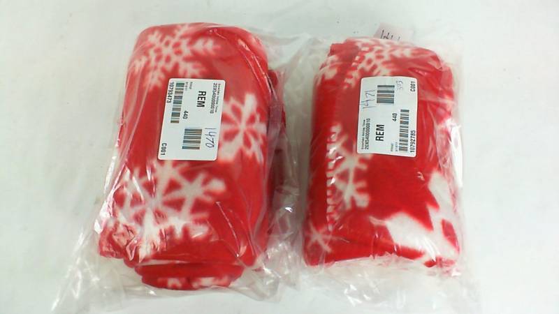 2 pc. Snowflake Holiday Red Throw Blanket
