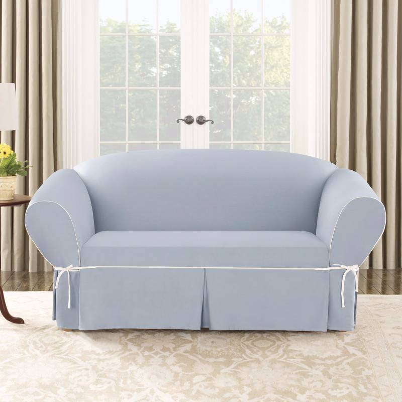 Lot of 2 Couch Covers - Sure Fit Corded Canvas Love Seat &amp Sofa Covers