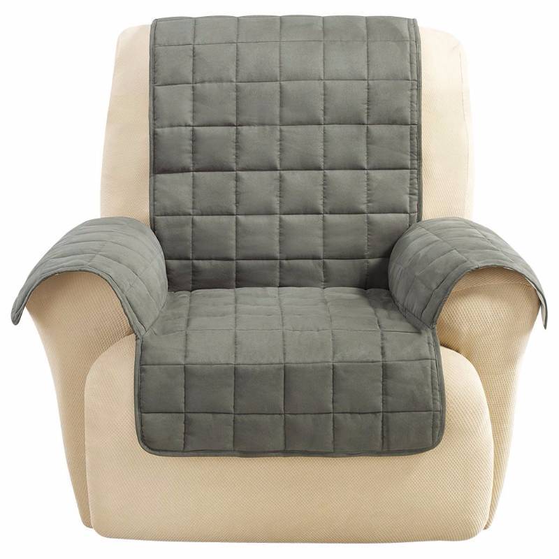 Lot of 3 Chair Covers - Sure Fit Ultimate Waterproof Suede Recliner Cover X 2 &amp Jersey Recliner Slipcover  - Chair  Rocker  Recliner Cover - Ruby
