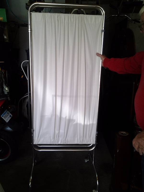 lot 85 image: Med-Line 3-Section Privacy Screen On Wheels 27 Inches Each By 70 Inches