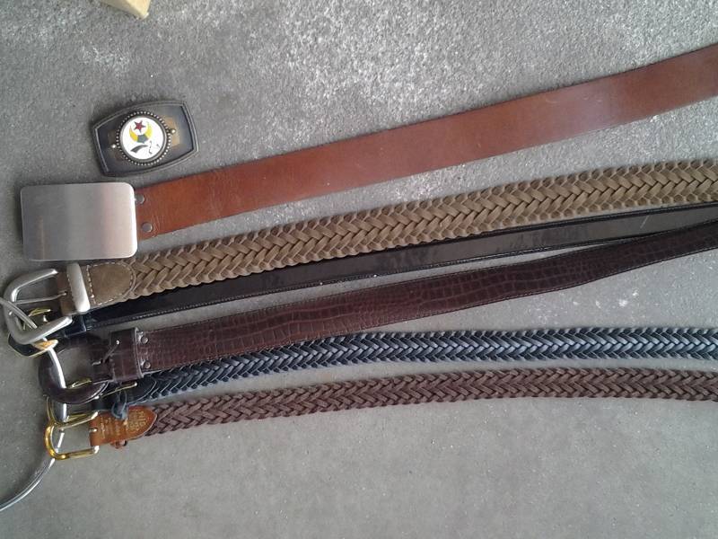 lot 88 image: Leather Belts, Buckles, Belt Hanger Hook