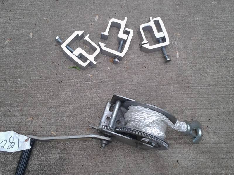 lot 160 image: Boat Winch & 3 Topper Clamps