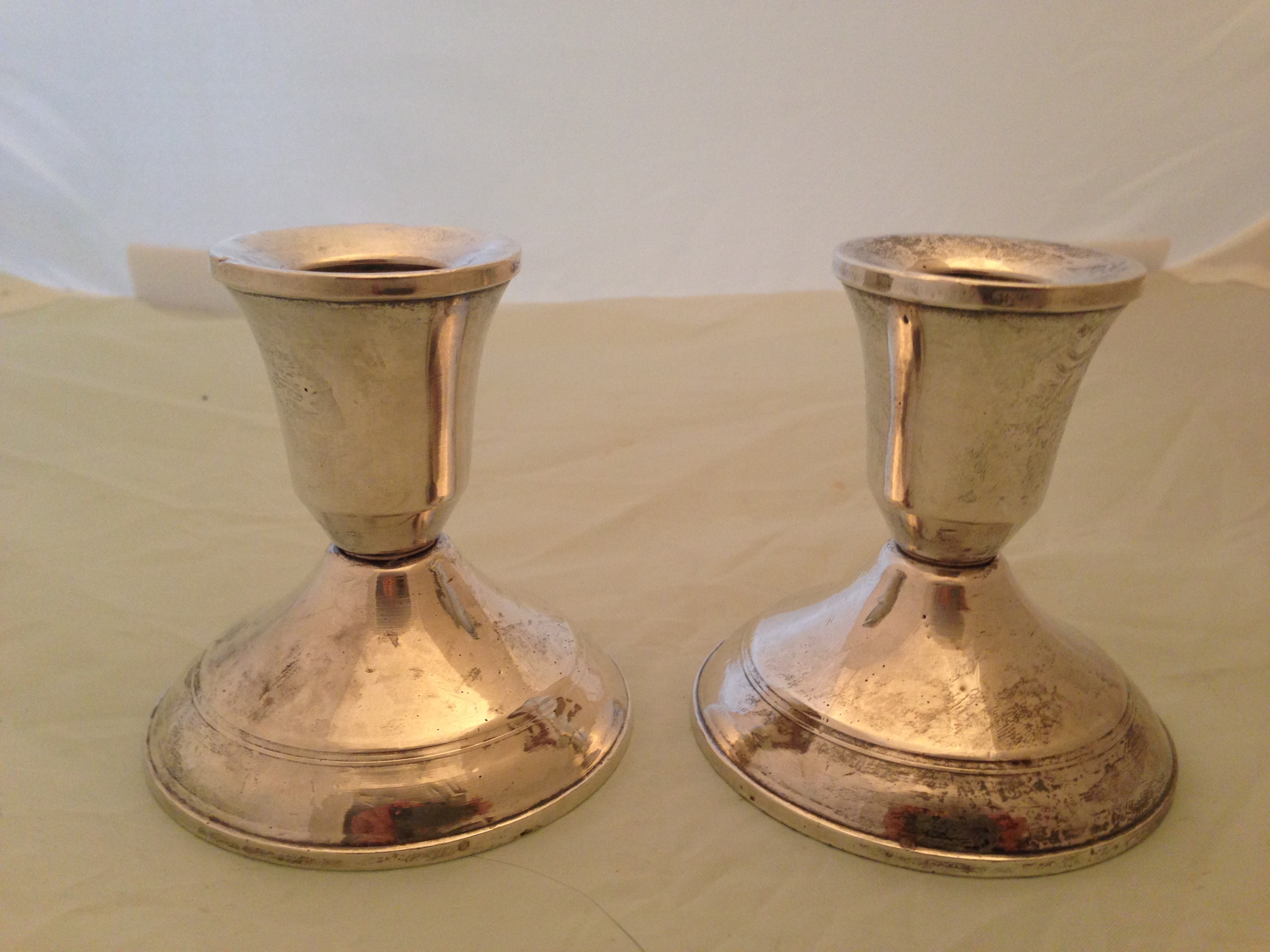lot 27 image: Sterling Silver Candle Holders