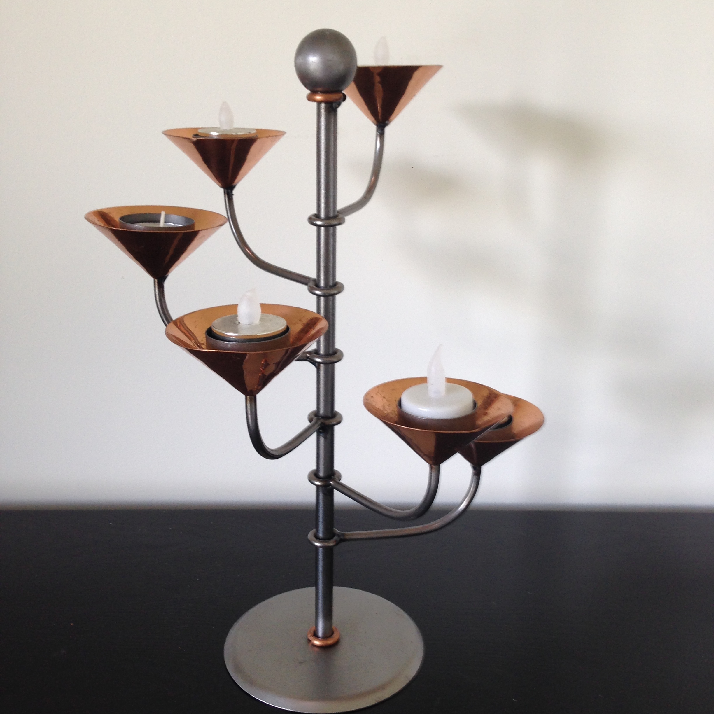 lot 61 image: 16 Copper & Aluminum Candle Holder