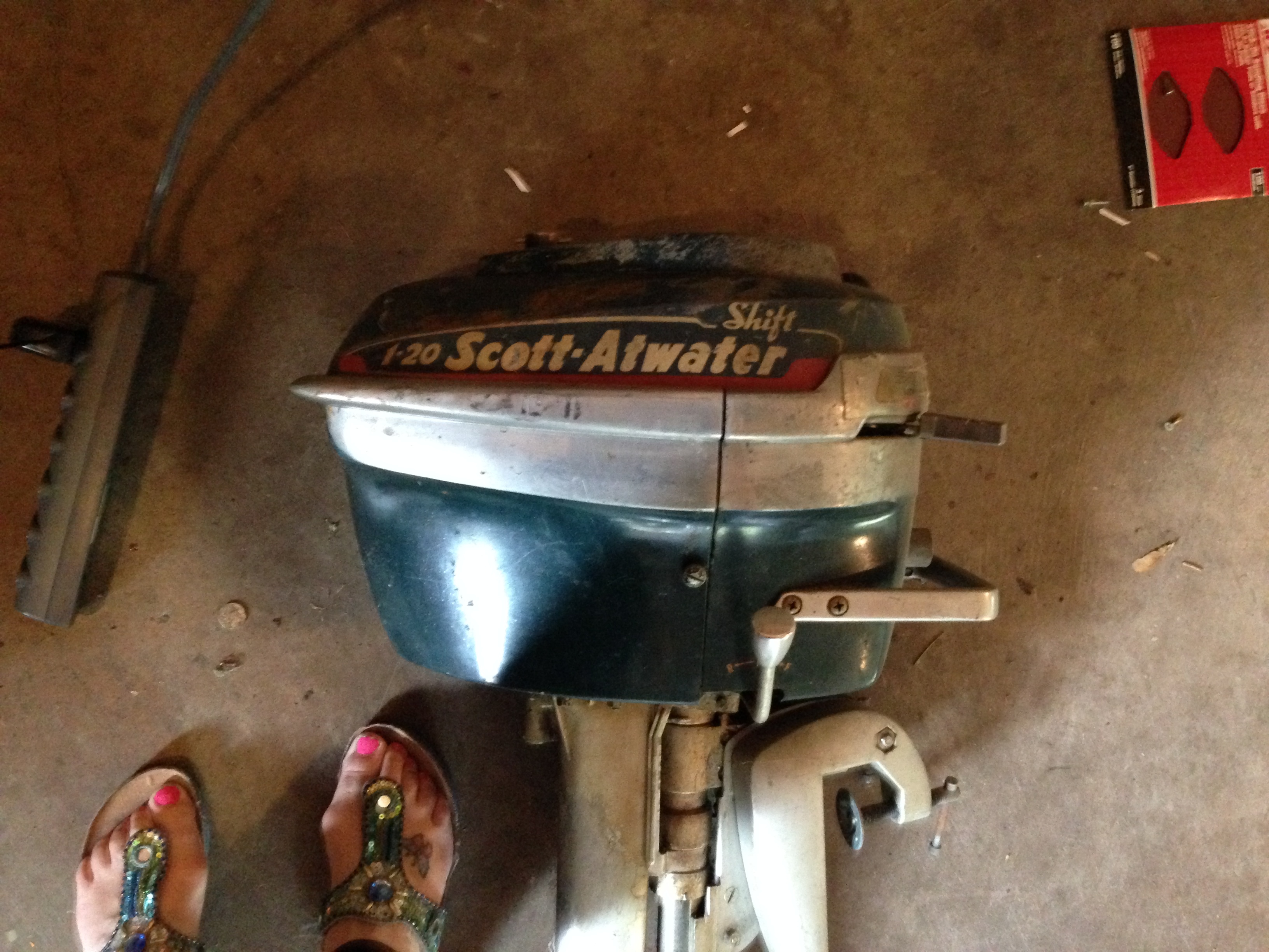 lot 105 image: 1-20 Scott Atwater Shift Boat Motor