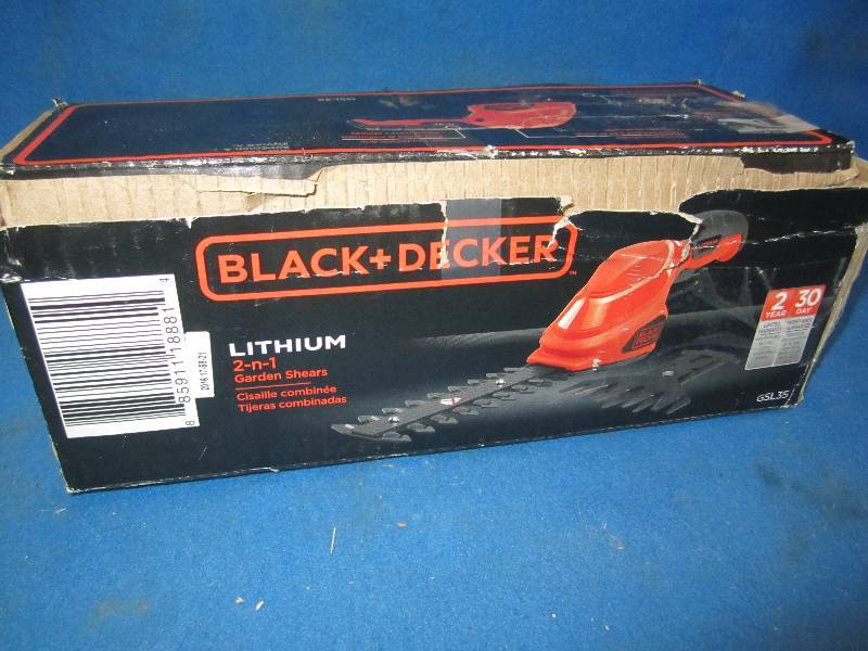 lot 81 image: Black & Decker lithium 2-in-1 garde...