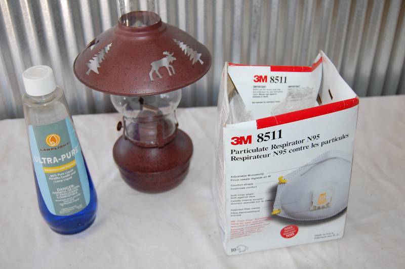lot 408 image: Oil Lamp and Respirators
