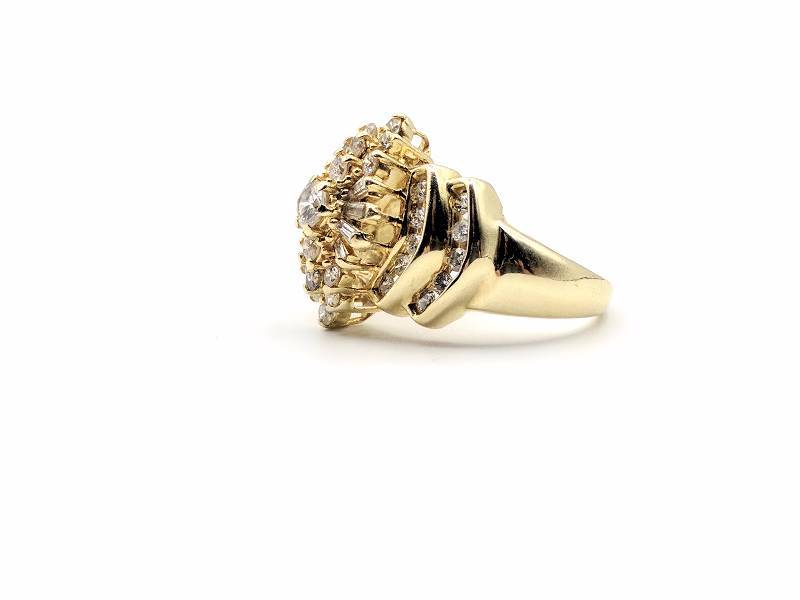 1.25 CTW Diamond Cluster Ring, 14kt Gold Size 7