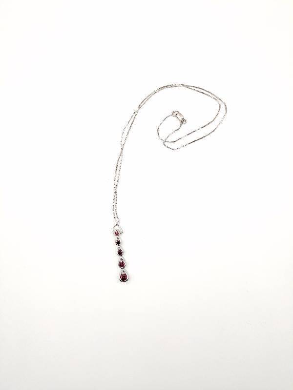 .50 CTW Natural Ruby Drop Pendant With Chain, 14kt WG