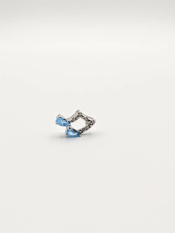 .25 CTW Topaz Music Note Pendant, .05 CTW Diamond Accent