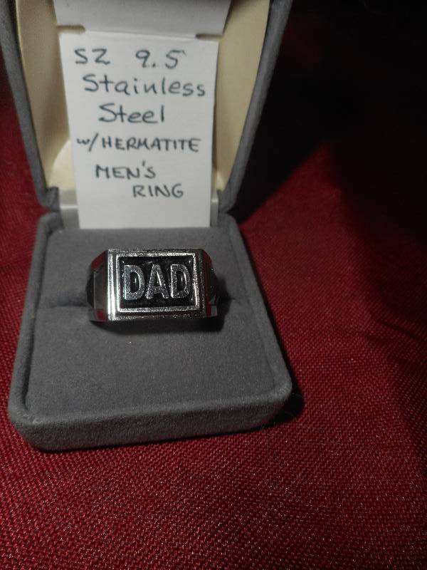 STAINLESS HERMATITE MENS RING