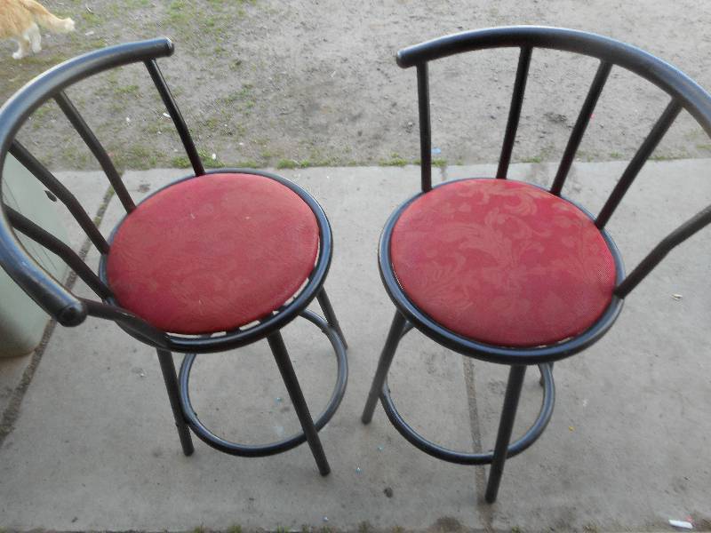 2 RED BAR STOOLS