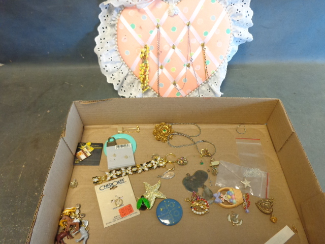 Assorted Jewelry and Necklace Holder