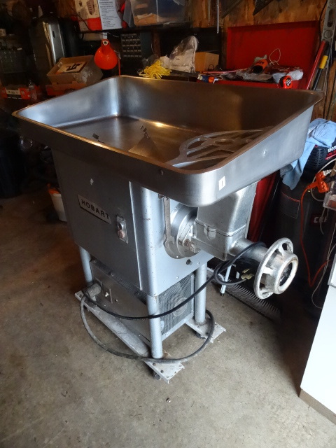 lot 1 image: Hobart 5 HP meat grinder. 3 phase m...