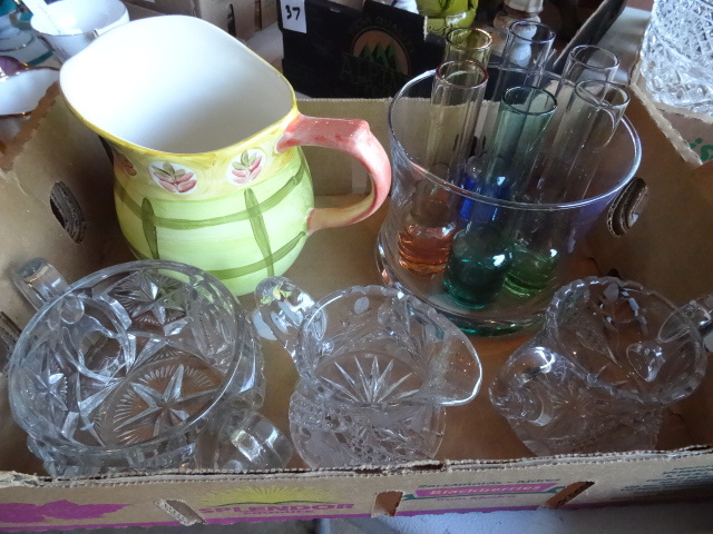 lot 36 image: 3 piece crystal serving cups. Shot ...