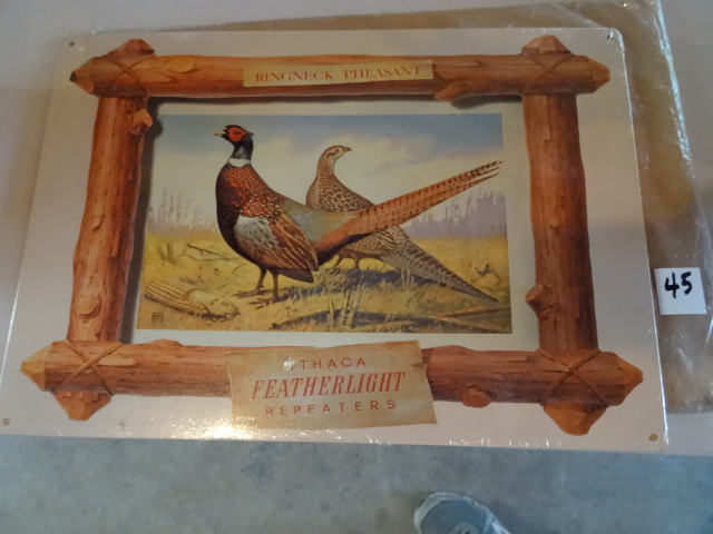 lot 45 image: Metal wall hanging pheasant sign. 1...