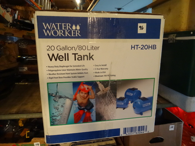 lot 96 image: Water worker 20 gal well tank. HT-2...