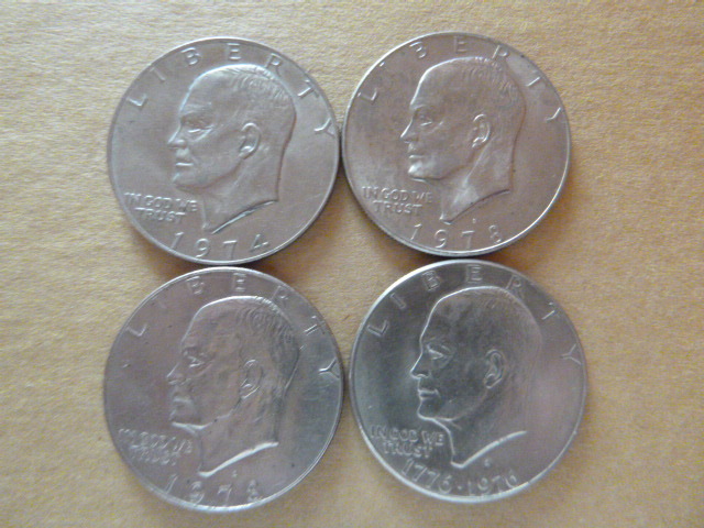 4 Eisenhower Dollars