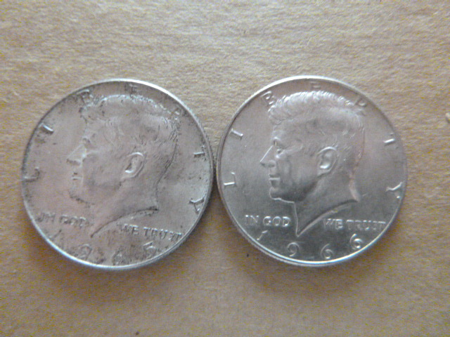 2 Kennedy Half Dollars