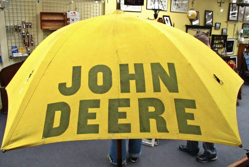 Vintage John Deere tractor umbrella