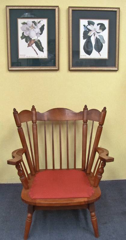 vintage Tell City chair and magnolia prints