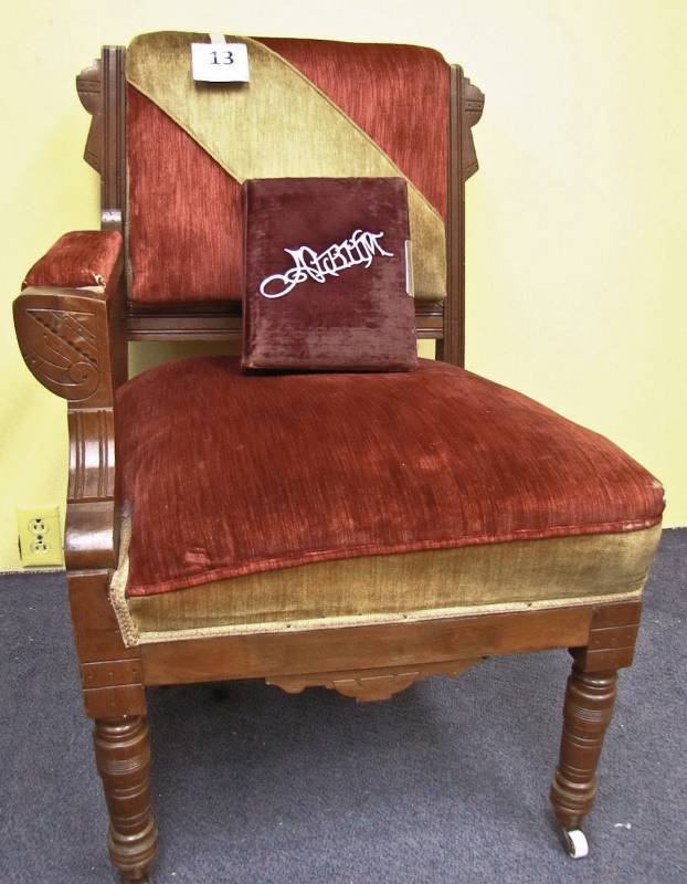 vintage east lake velvet chair