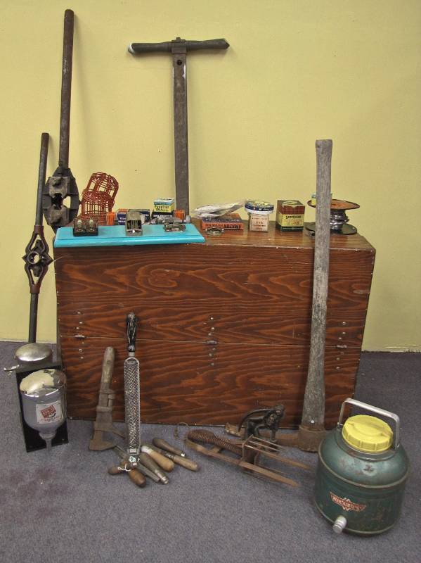 hamemade toolbox and all contents seen