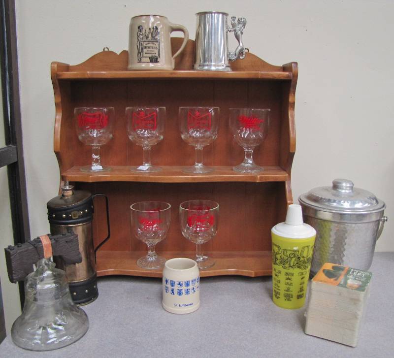 Eathan Allen wall shelf bar items