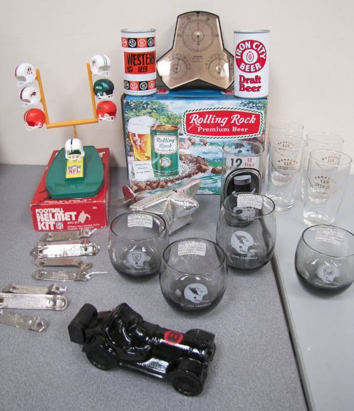 football game beer and bar items