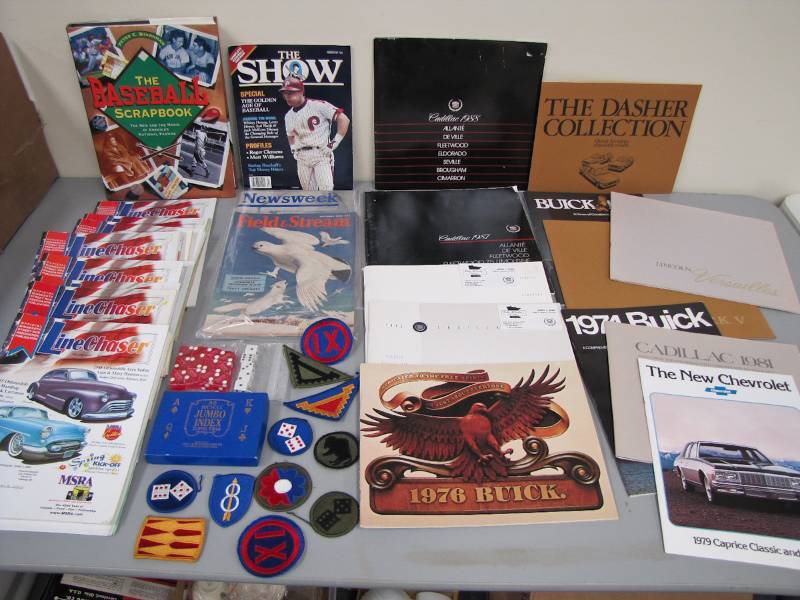 vintage auto brochures, military, magazines