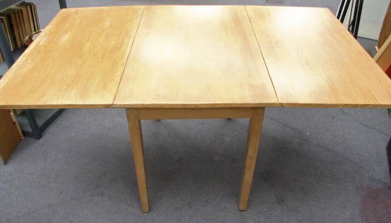 vintage drop leaf table blonde