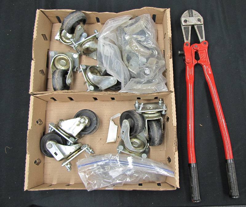 large casters and bolt cutters