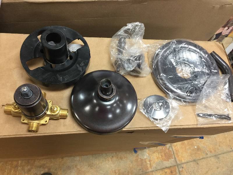 lot 25 image: Pegasus Estates WaterSense 1-Handle Shower Faucet in Heritage Bronze with Single Function Showerhead open box never used
