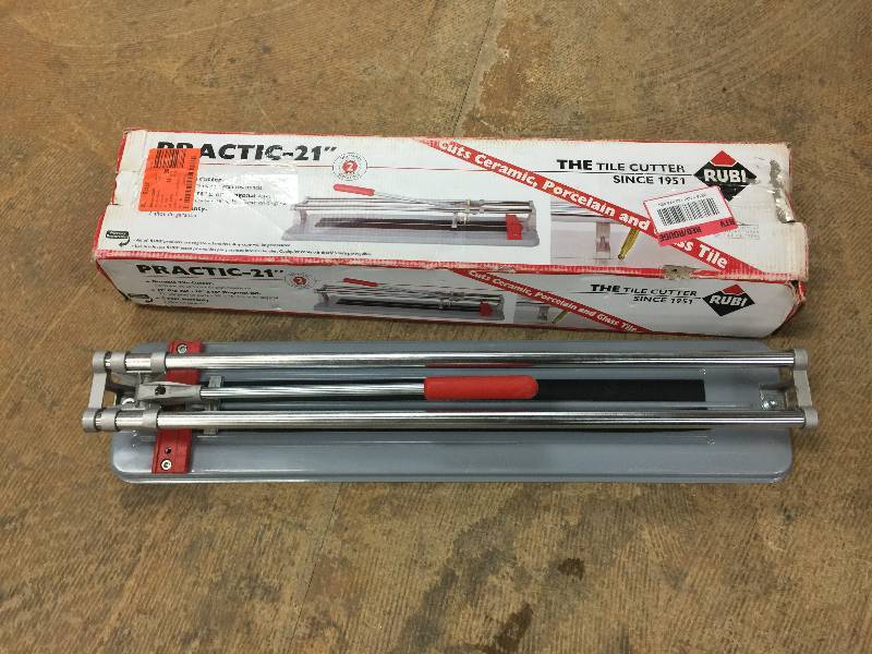 lot 23 image: Rubi Practic 21 in. Tile Cutter  in working conditions missing Porcelain Scoring Wheel