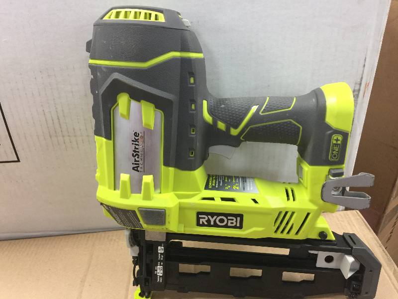 lot 32 image: Ryobi 18-Volt ONE AirStrike 16-Gauge Cordless Straight Nailer (Tool-Only) Model#  P325